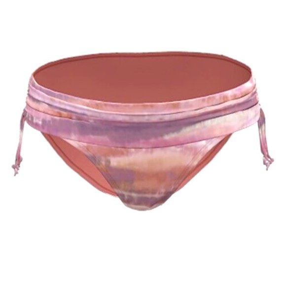 TIME TRU 3X Women 24W-26W Clay Brick Tie Dye Tassel Low Rise Bikini BOTTOM NEW - Picture 2 of 8